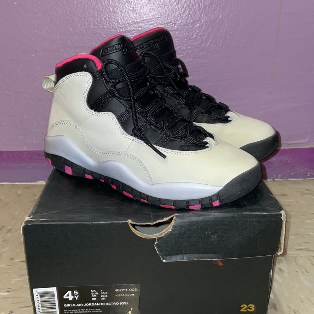 Girl Air Jordan 10 Retro (GS) SIZE 4.5 USED TWICE WITH BOX